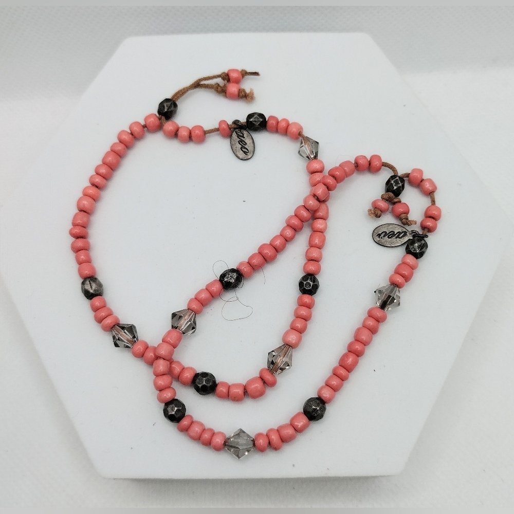 Fashion Signed AEO pink Brown Beaded Bracelets